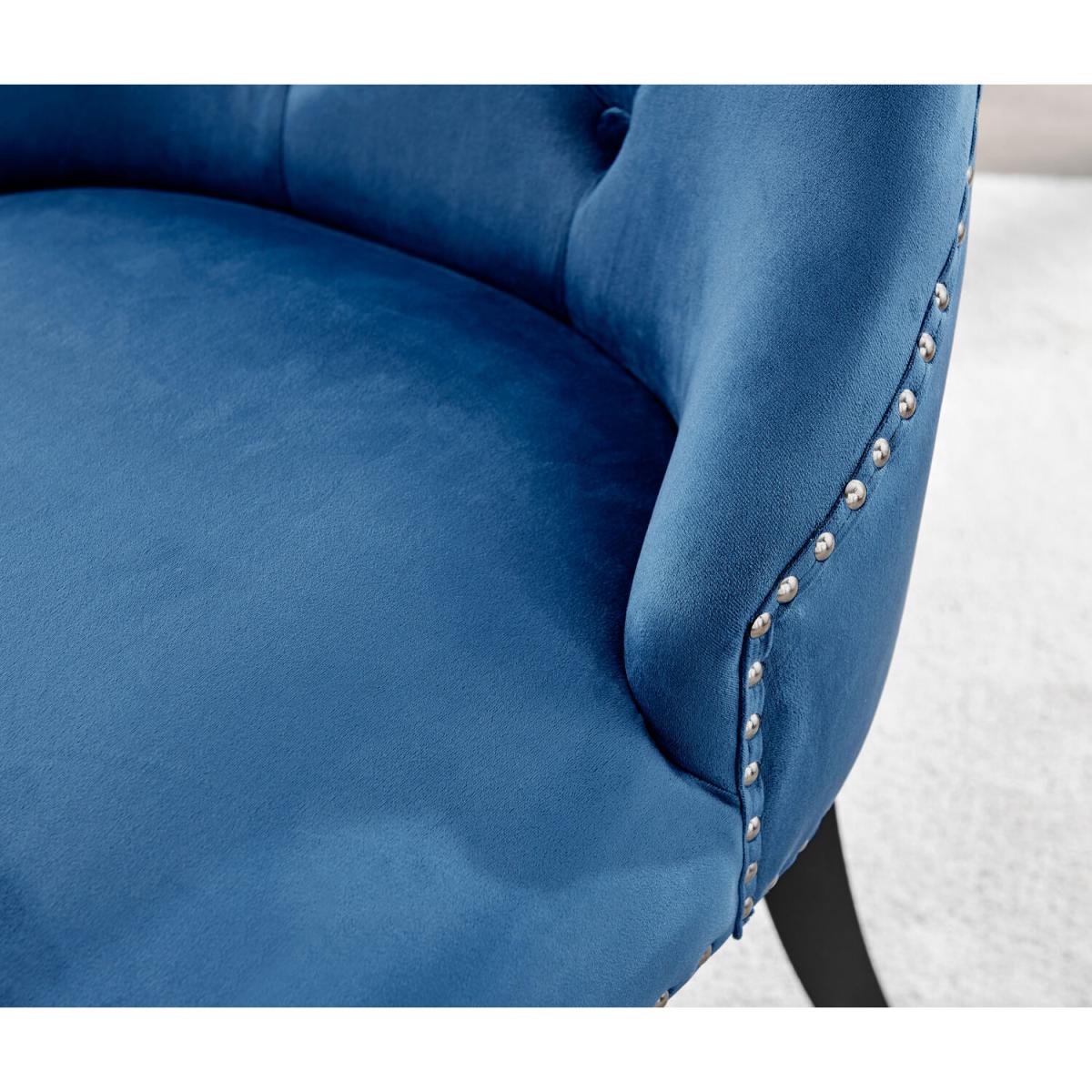 Kylo White High Gloss Dining Table 6 Belgravia Black Leg Chairs - Blue – image 8