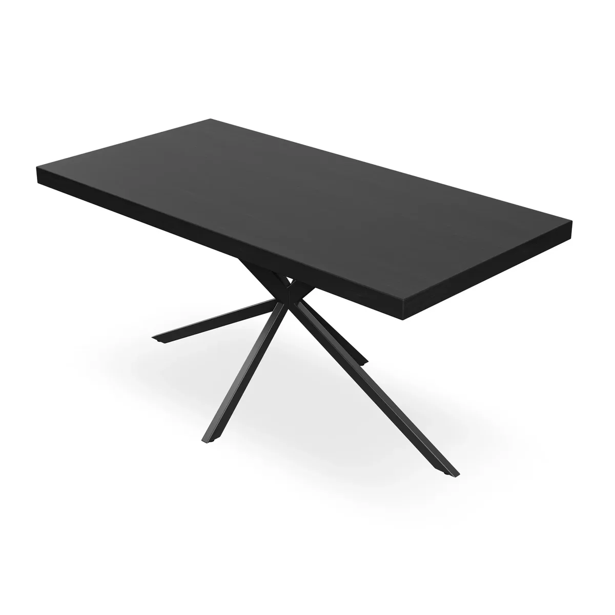 Donni Black Top Rectangle Dining Table and 4 Raye Velvet Chairs - Green - Green – image 4