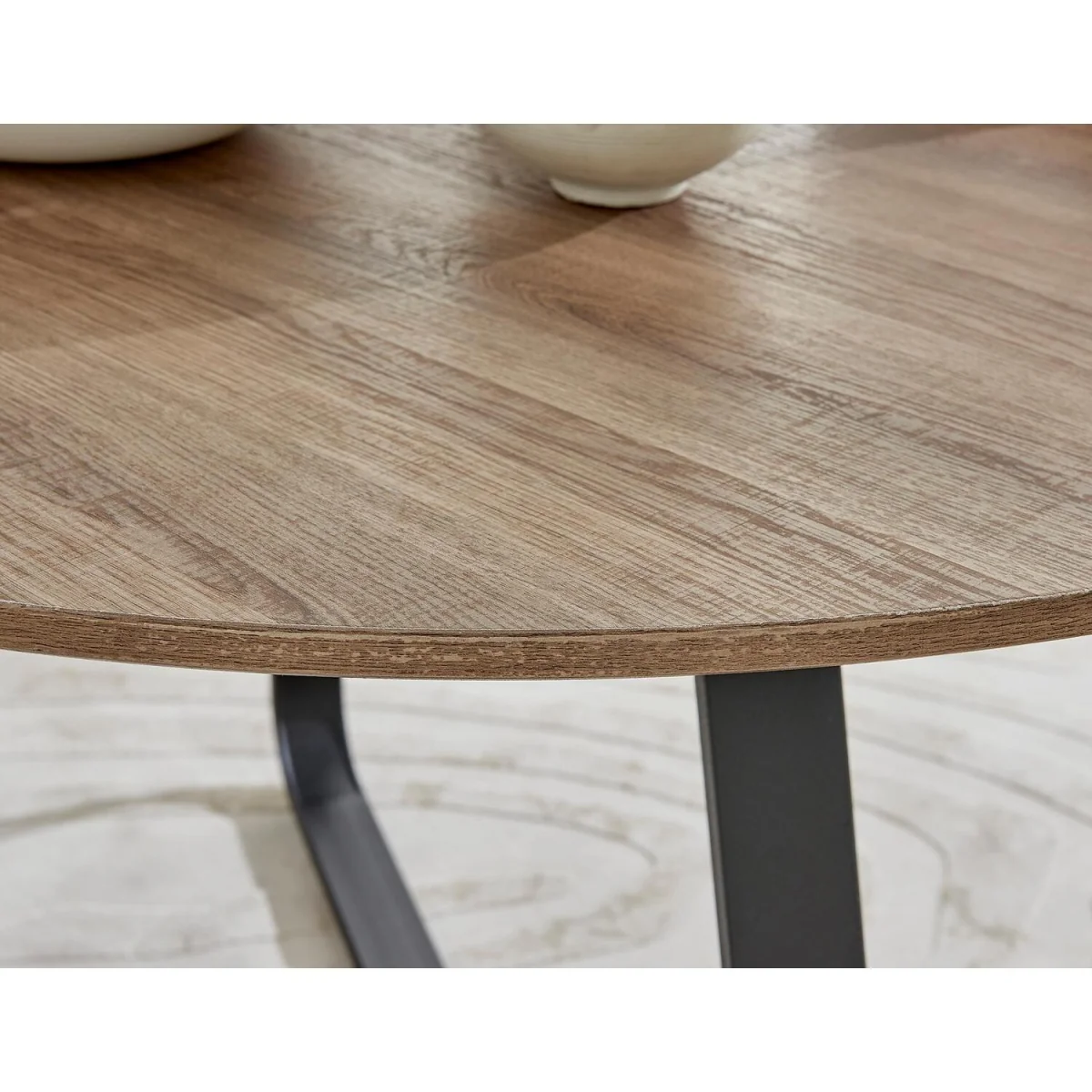 Santorini Round Wood Effect Dining Table 4 Mirelle Chairs - Lighht Grey – image 4