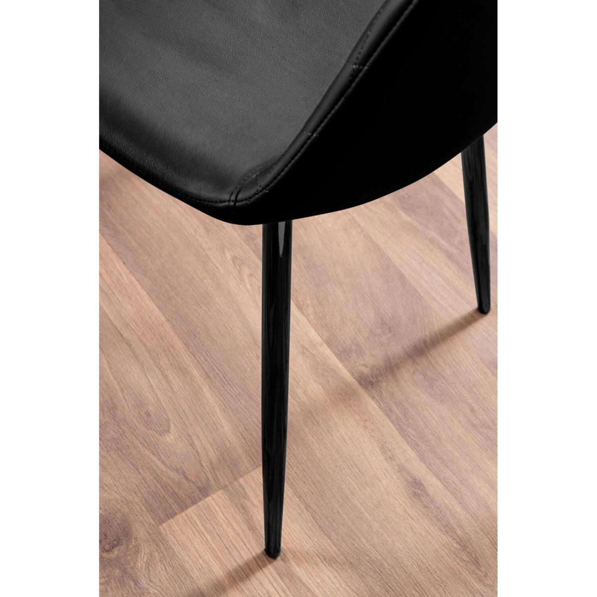 Kylo White Marble Effect Dining Table and 6 Corona Black Leg Chairs - Cappuccino – image 9