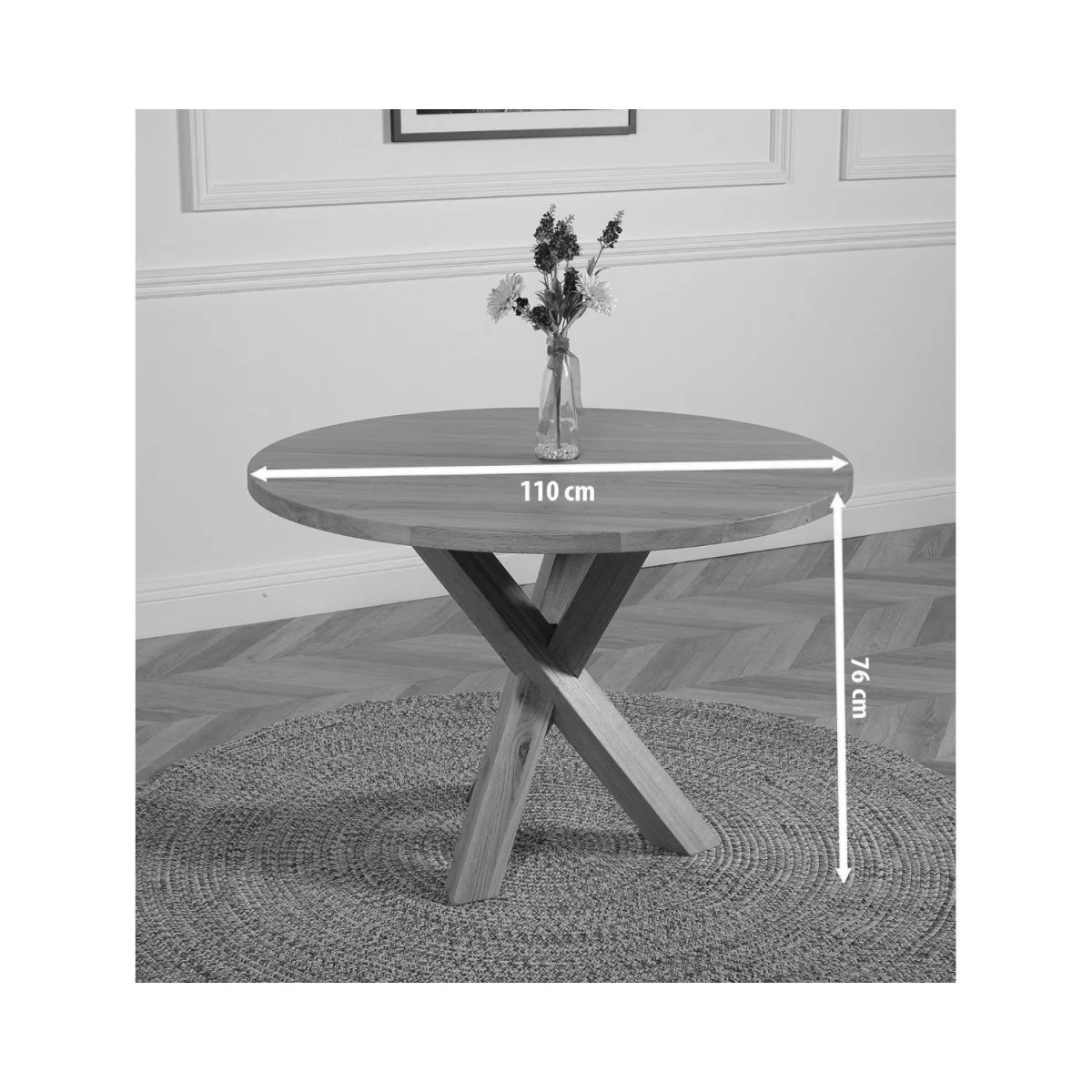 Oregon Round Oak Dining Table and 4 Harvard Chairs - Brown – image 12