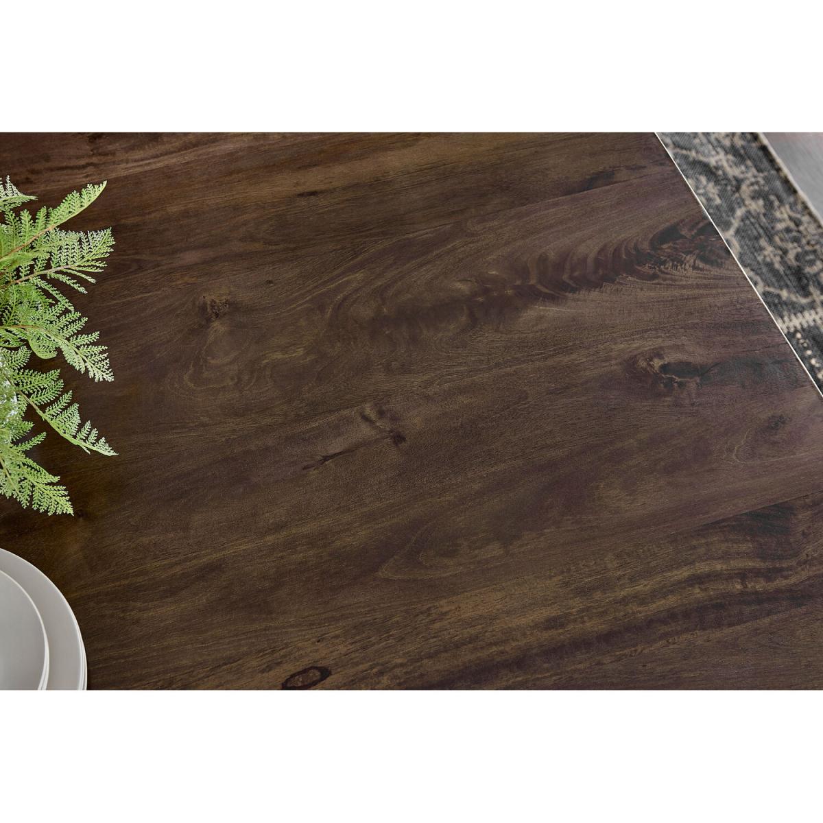 Otto Dark Walnut Solid Wood Dining Table and 6 Corona Black Leg Chairs - White – image 12