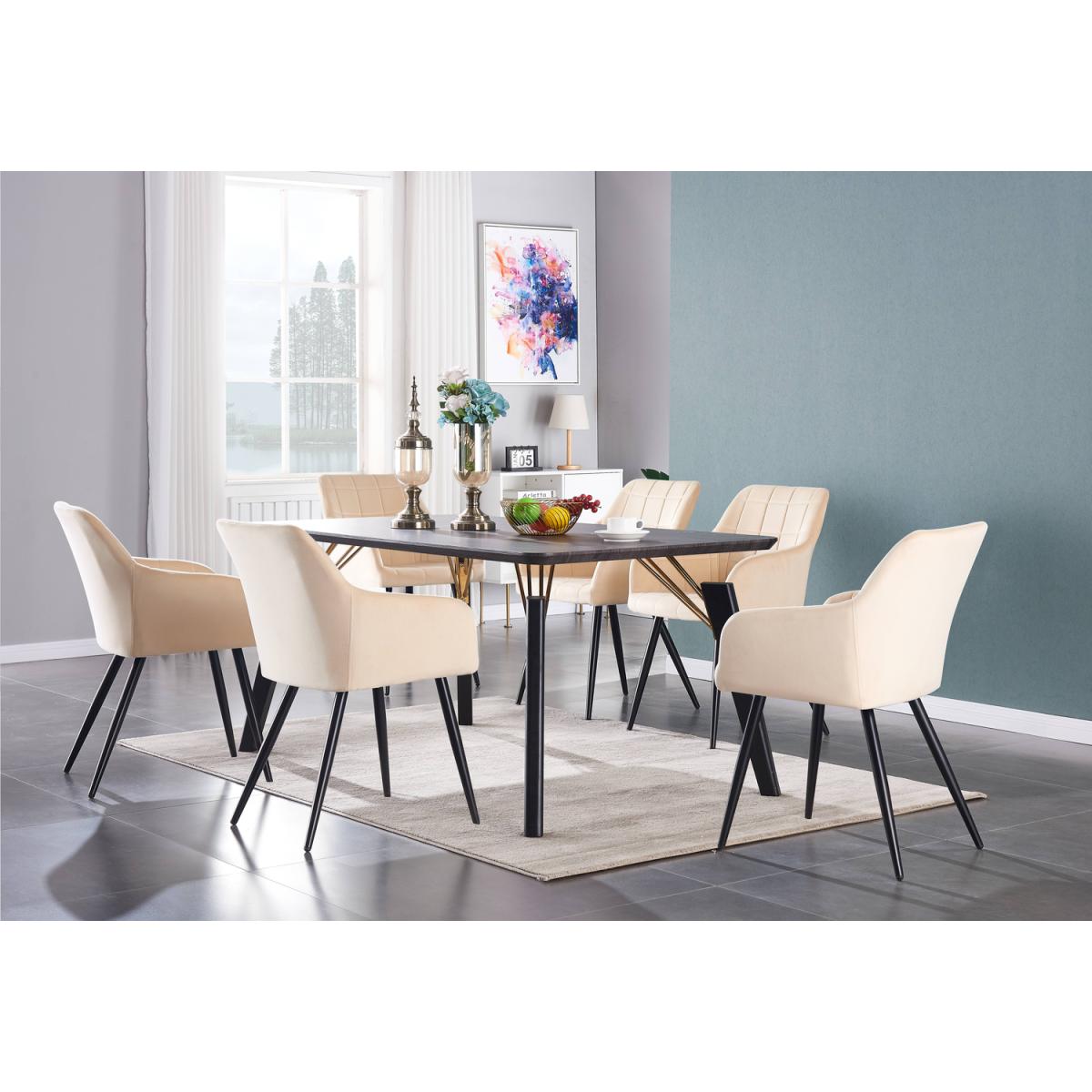 Camden Cosmo LUX Dining Set Includes a Table and Chairs Set of 6 - Cream – image 20