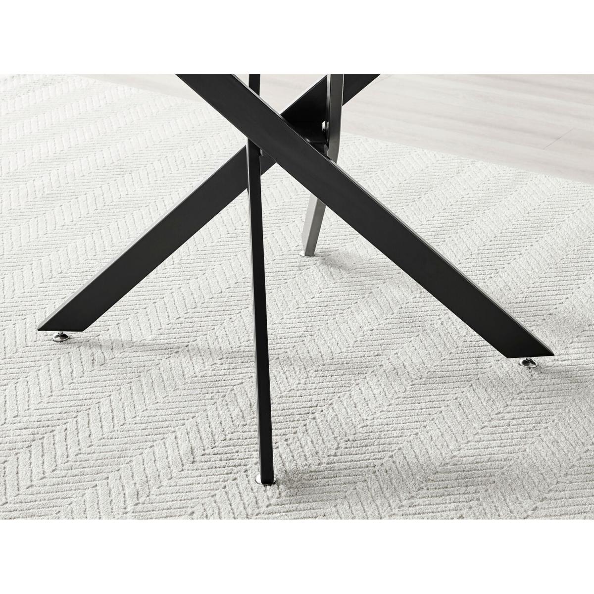 Novara Grey Concrete Black Leg 120cm Dining Table  4 Halle Chairs - Dark Grey – image 15