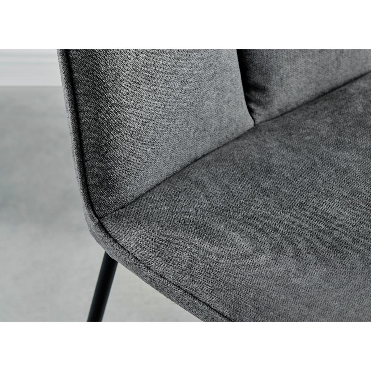 Novara Grey Concrete Black Leg 120cm Dining Table  4 Halle Chairs - Dark Grey – image 7