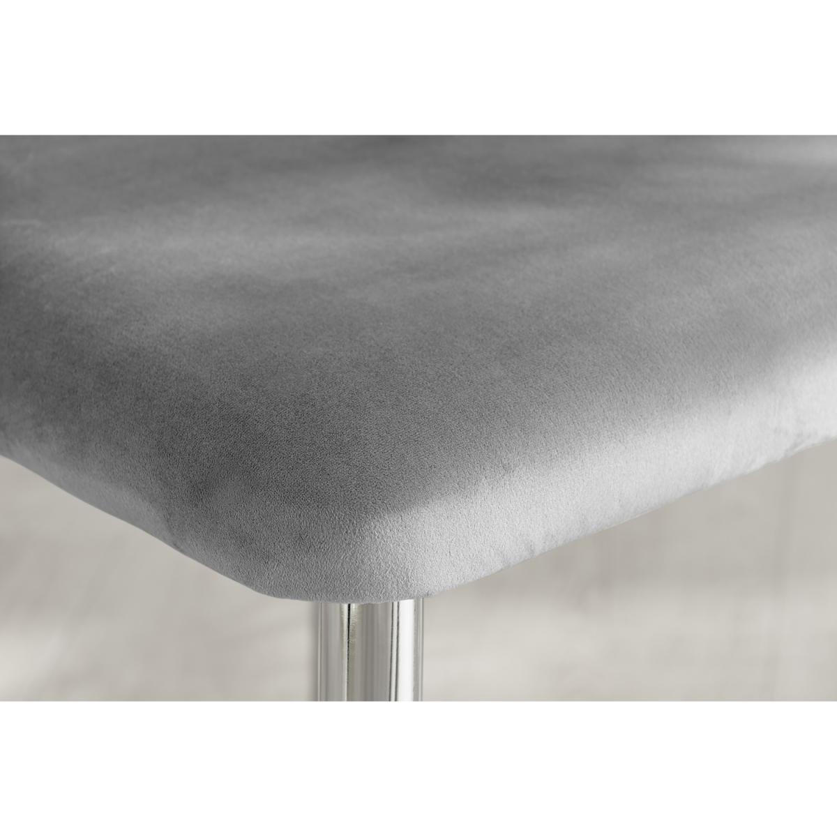 Palma White Marble Effect Dining Table and 6 Arlon Silver Leg Chairs - White – image 17