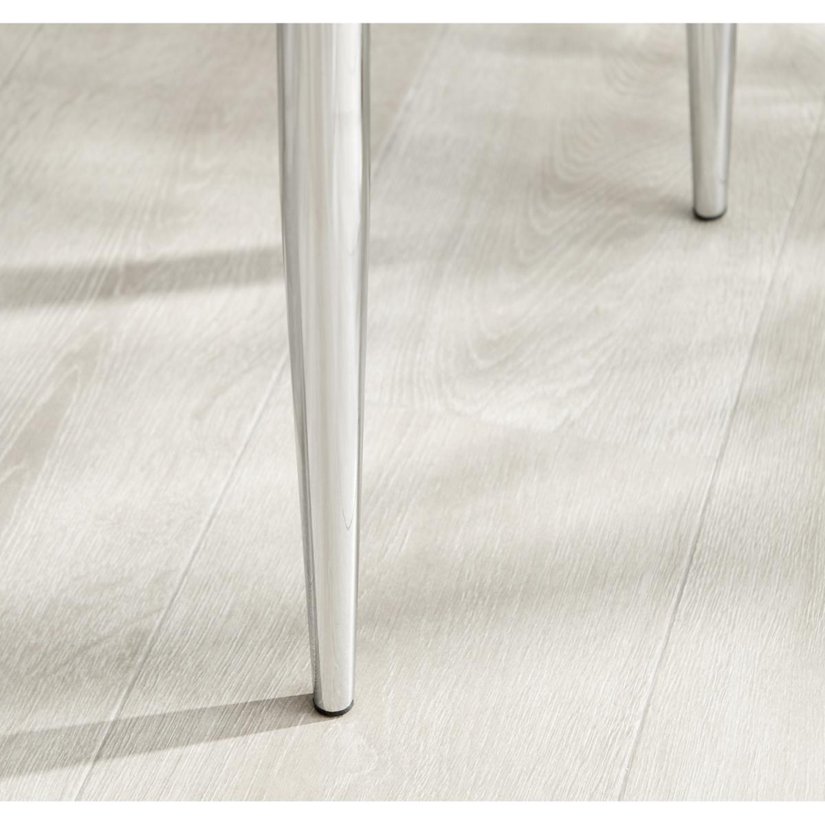 Palma White Marble Effect Dining Table and 6 Arlon Silver Leg Chairs - White – image 27