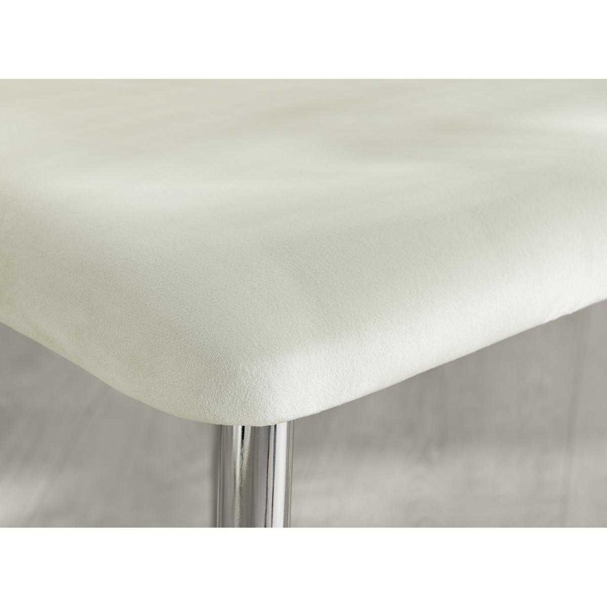 Palma White Marble Effect Dining Table and 6 Arlon Silver Leg Chairs - White – image 30