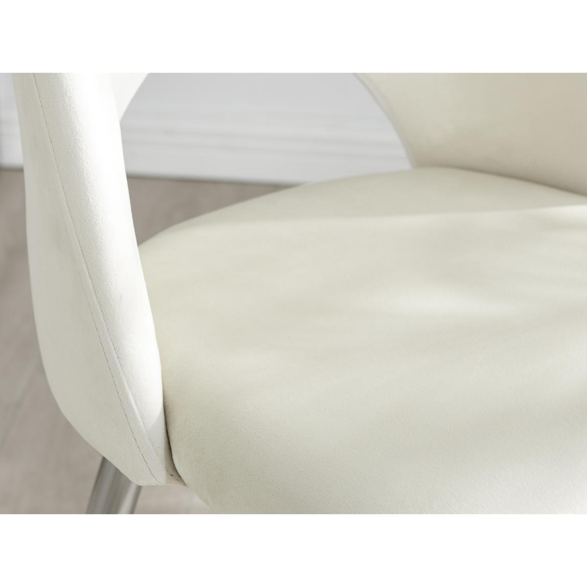 Palma White Marble Effect Dining Table and 6 Arlon Silver Leg Chairs - White – image 31