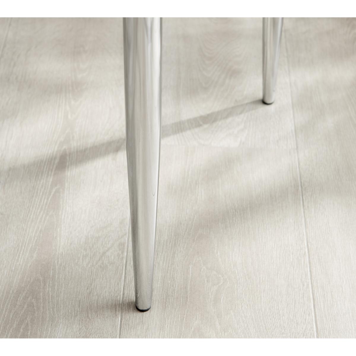 Palma White Marble Effect Dining Table and 6 Arlon Silver Leg Chairs - White – image 8