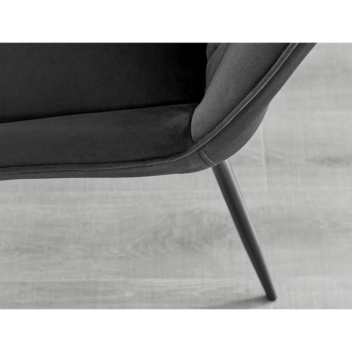 Lira 100cm Grey Metal Extending Dining Table 4 Pesaro Black Leg Chairs - Cream – image 36