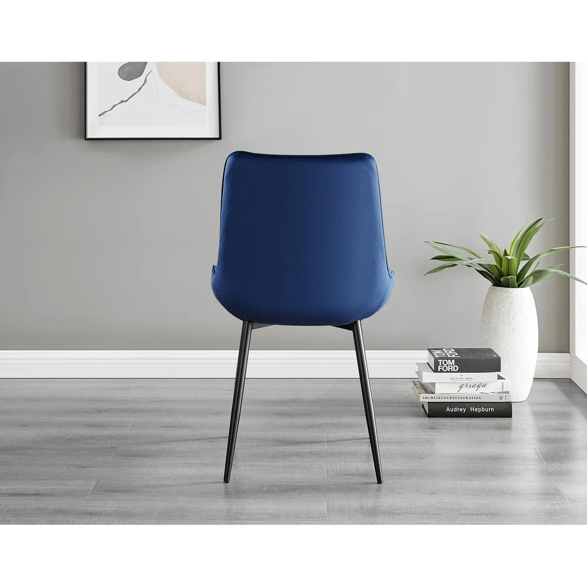Lira 100cm Grey Metal Extending Dining Table 4 Pesaro Black Leg Chairs - Cream – image 55