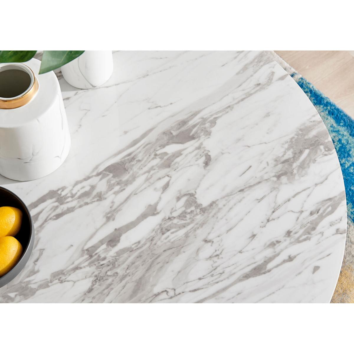 Novara White Marble Effect Dining Table and 4 Pesaro Silver Chairs - Navy – image 11