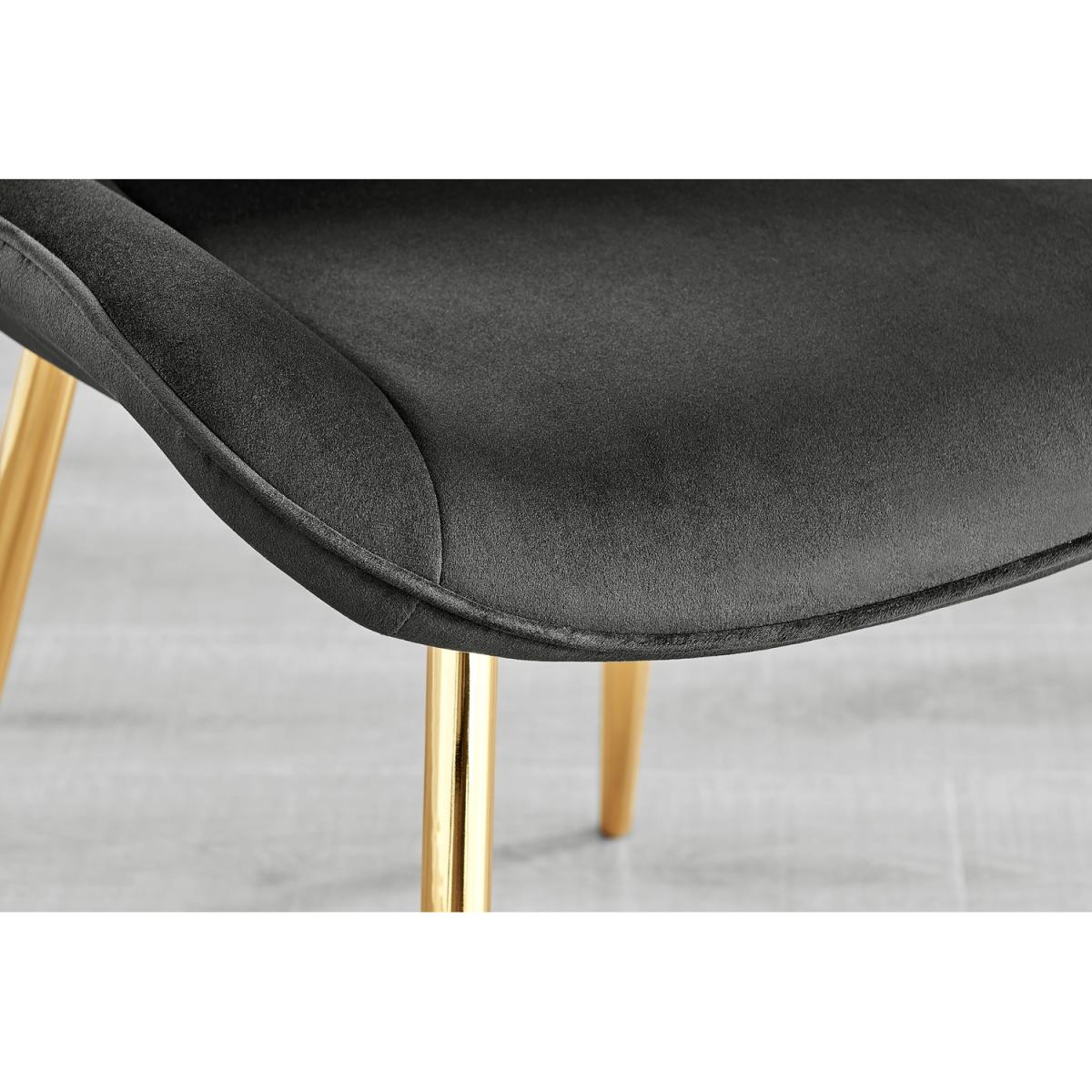 Taranto Oak Effect Dining Table and 6 Pesaro Gold Leg Chairs - Cream – image 12