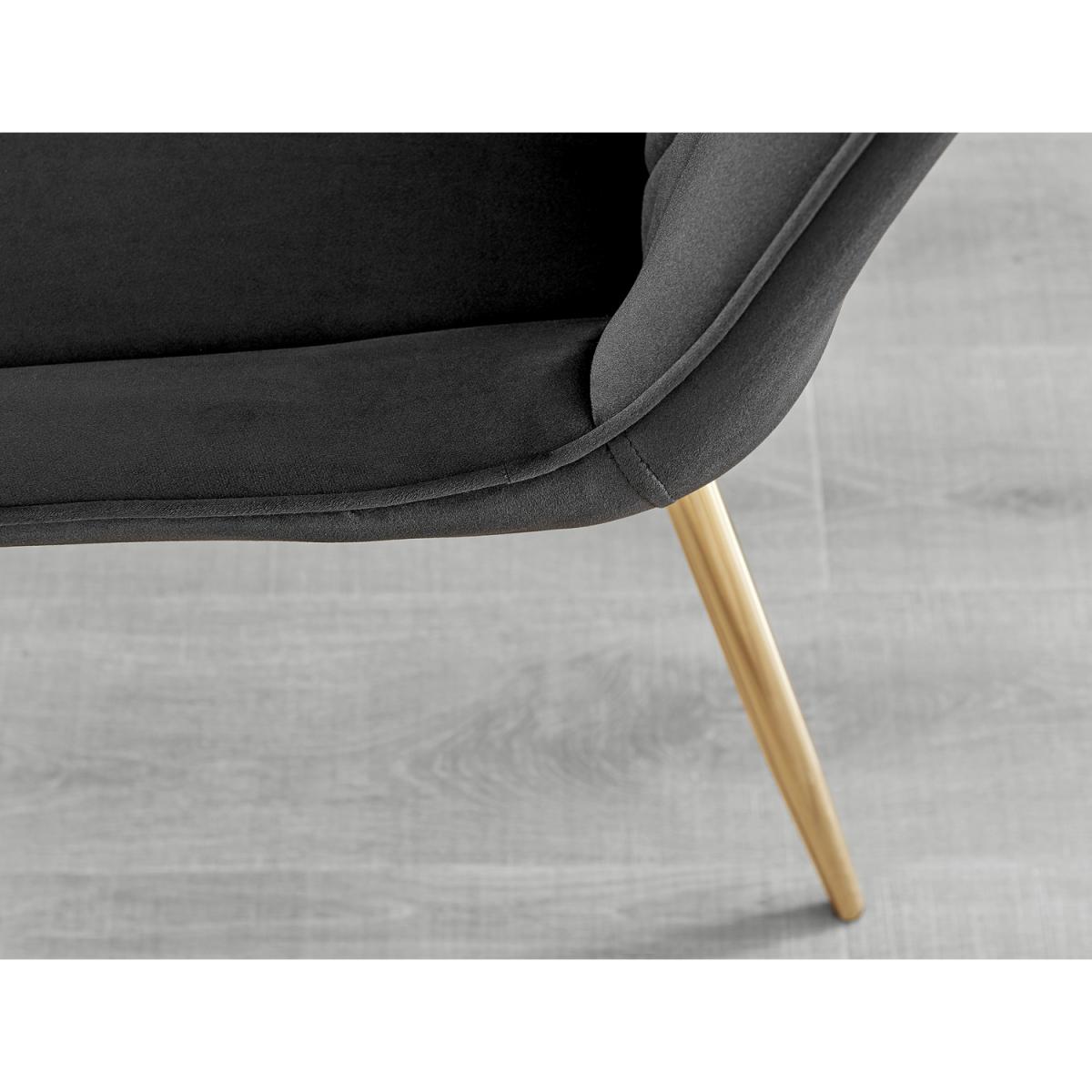 Taranto Oak Effect Dining Table and 6 Pesaro Gold Leg Chairs - Cream – image 14