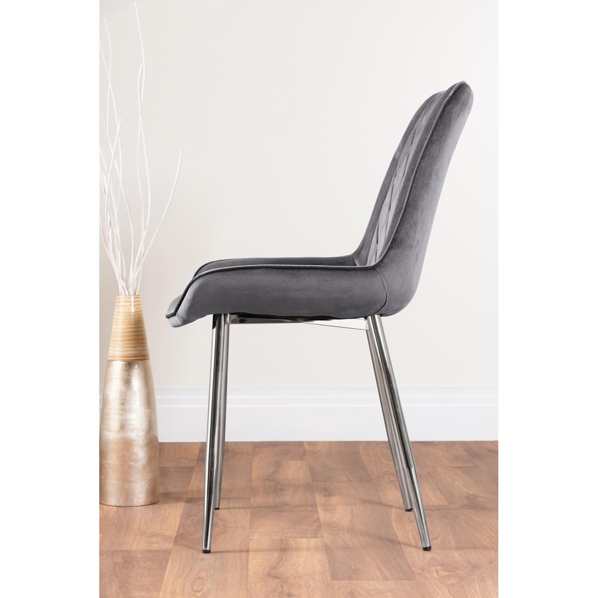 Selina Round Dining Table with Two Pesaro Silver Leg Chairs - Navy – image 20