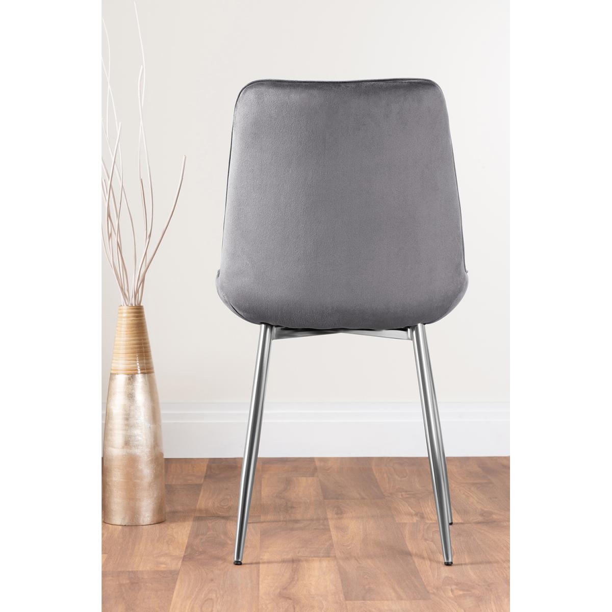 Selina Round Dining Table with Two Pesaro Silver Leg Chairs - Navy – image 23