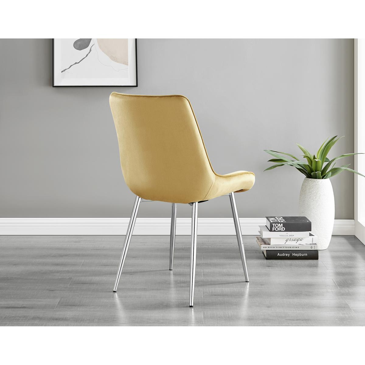 Selina Round Dining Table with Two Pesaro Silver Leg Chairs - Navy – image 42