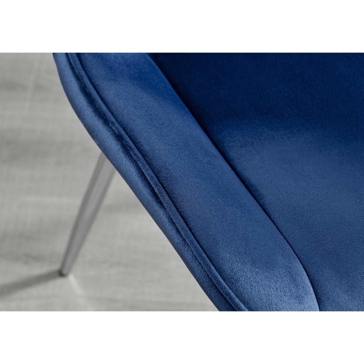 Selina Round Dining Table with Two Pesaro Silver Leg Chairs - Navy – image 50