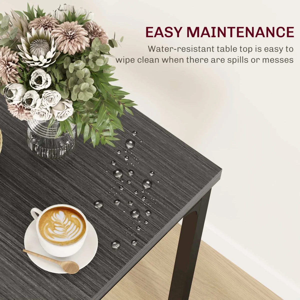 Bani Grey Wood Grain 3-Piece Compact Dining Set – image 8