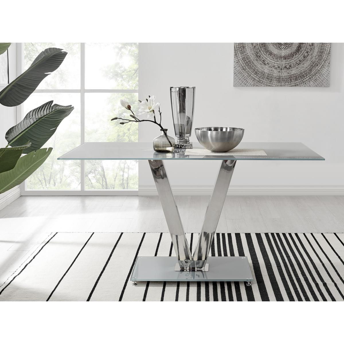 Florini V Grey Dining Table and 6 Isco Chairs - Black – image 11