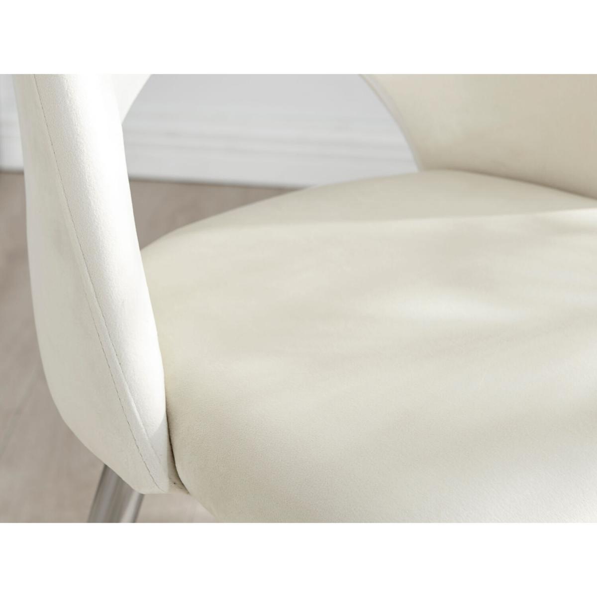 Kylo White Marble Effect Dining Table and 4 Arlon Silver Leg Chairs - Blue – image 20