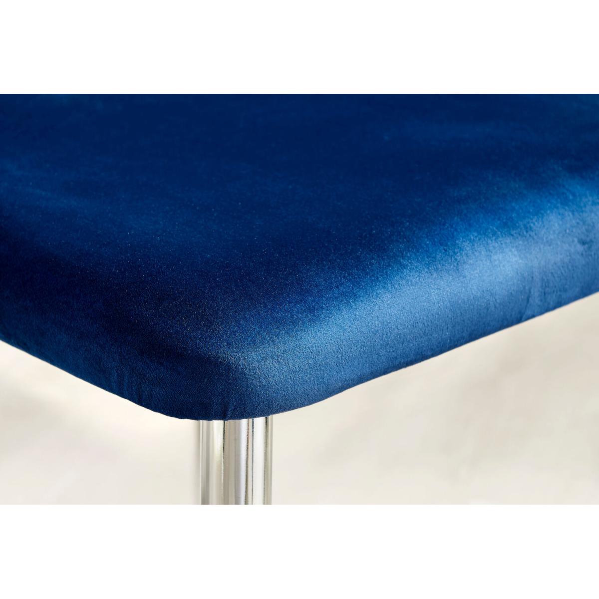 Kylo White Marble Effect Dining Table and 4 Arlon Silver Leg Chairs - Blue – image 8