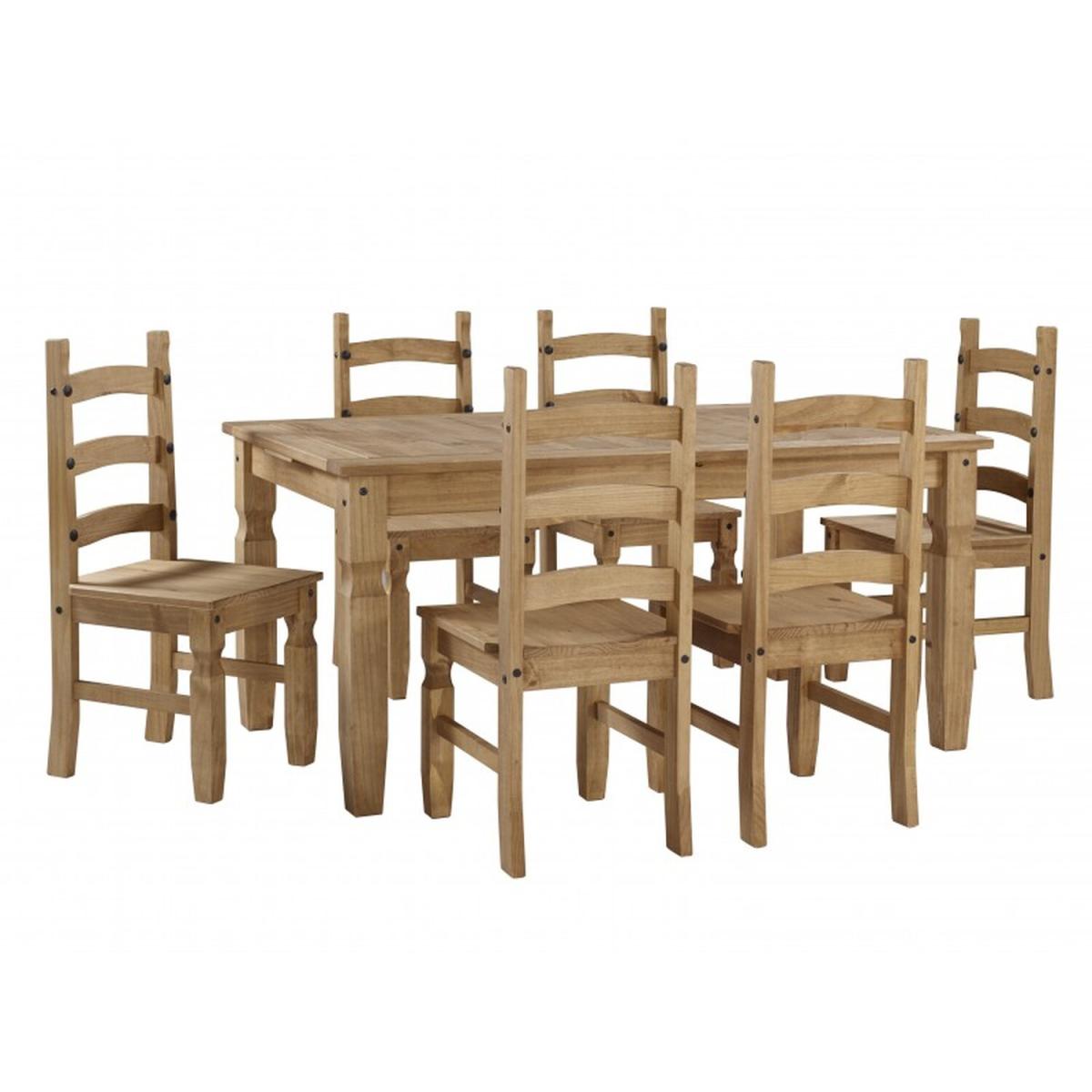 Corona Large Extending Table  6 Chairs - Antique Wax – image 3
