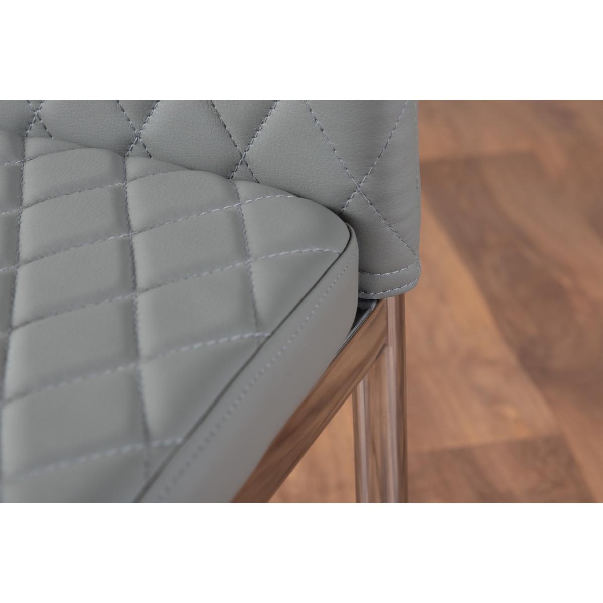 Imperia White High Gloss Dining Table and 6 Milan Chairs Set - Grey – image 11