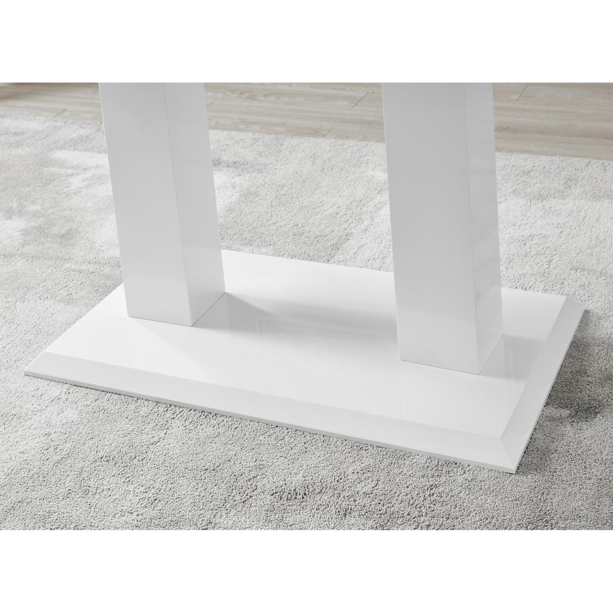 Imperia White High Gloss Dining Table and 6 Milan Chairs Set - Grey – image 3