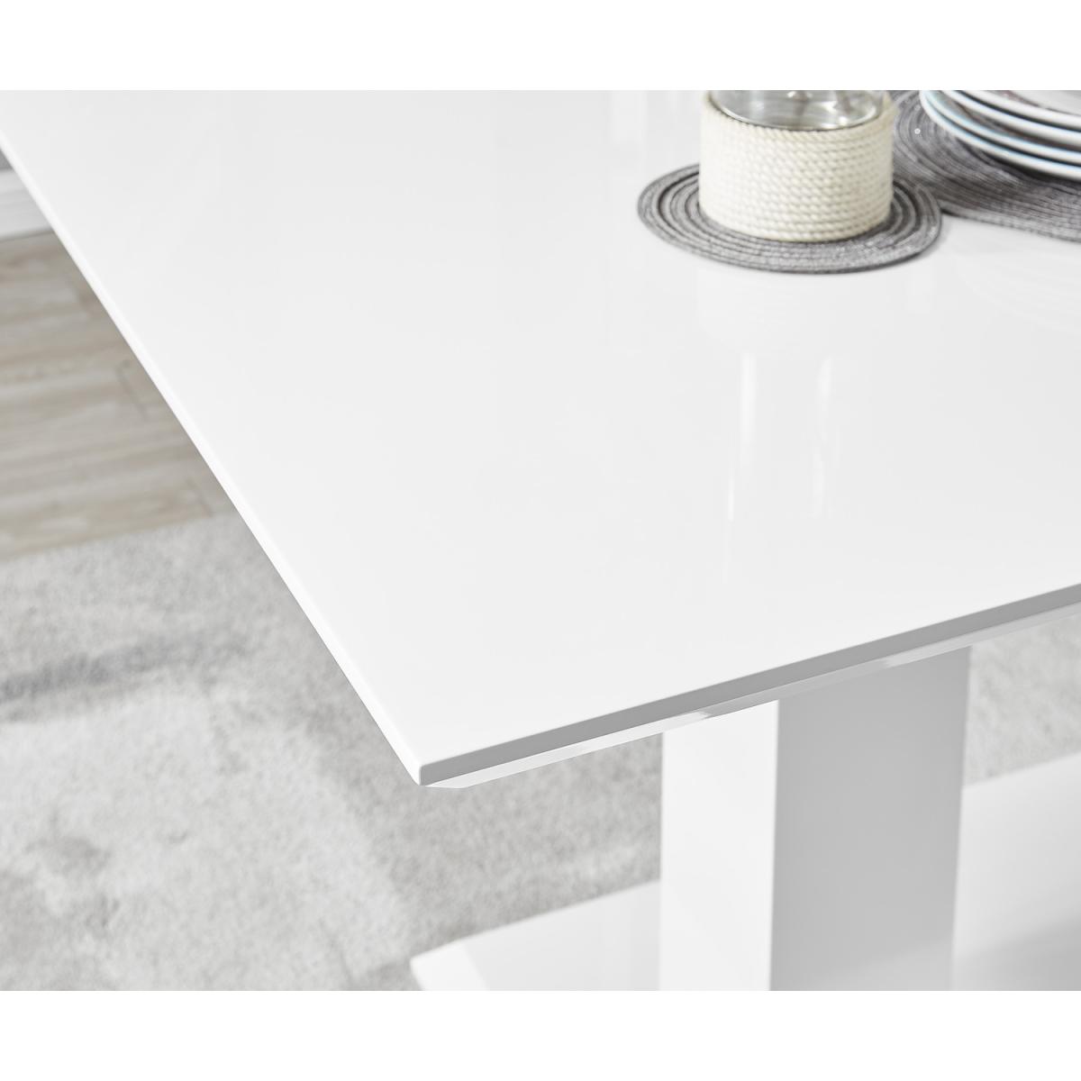 Imperia White High Gloss Dining Table and 6 Milan Chairs Set - Grey – image 4