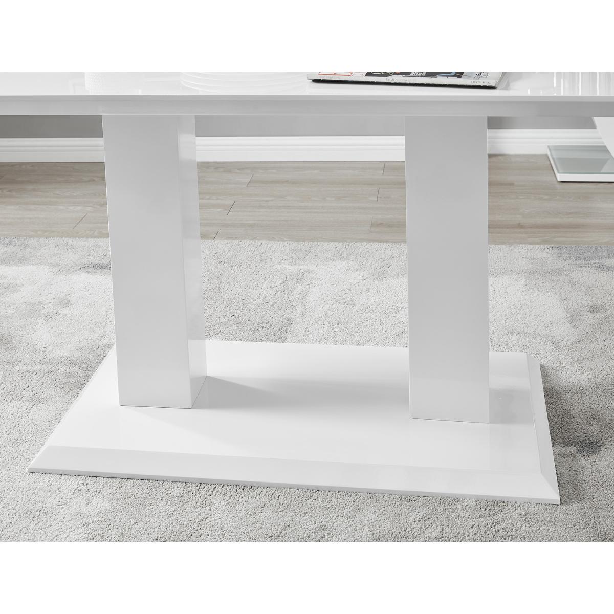 Imperia White High Gloss Dining Table and 6 Milan Chairs Set - Grey – image 5