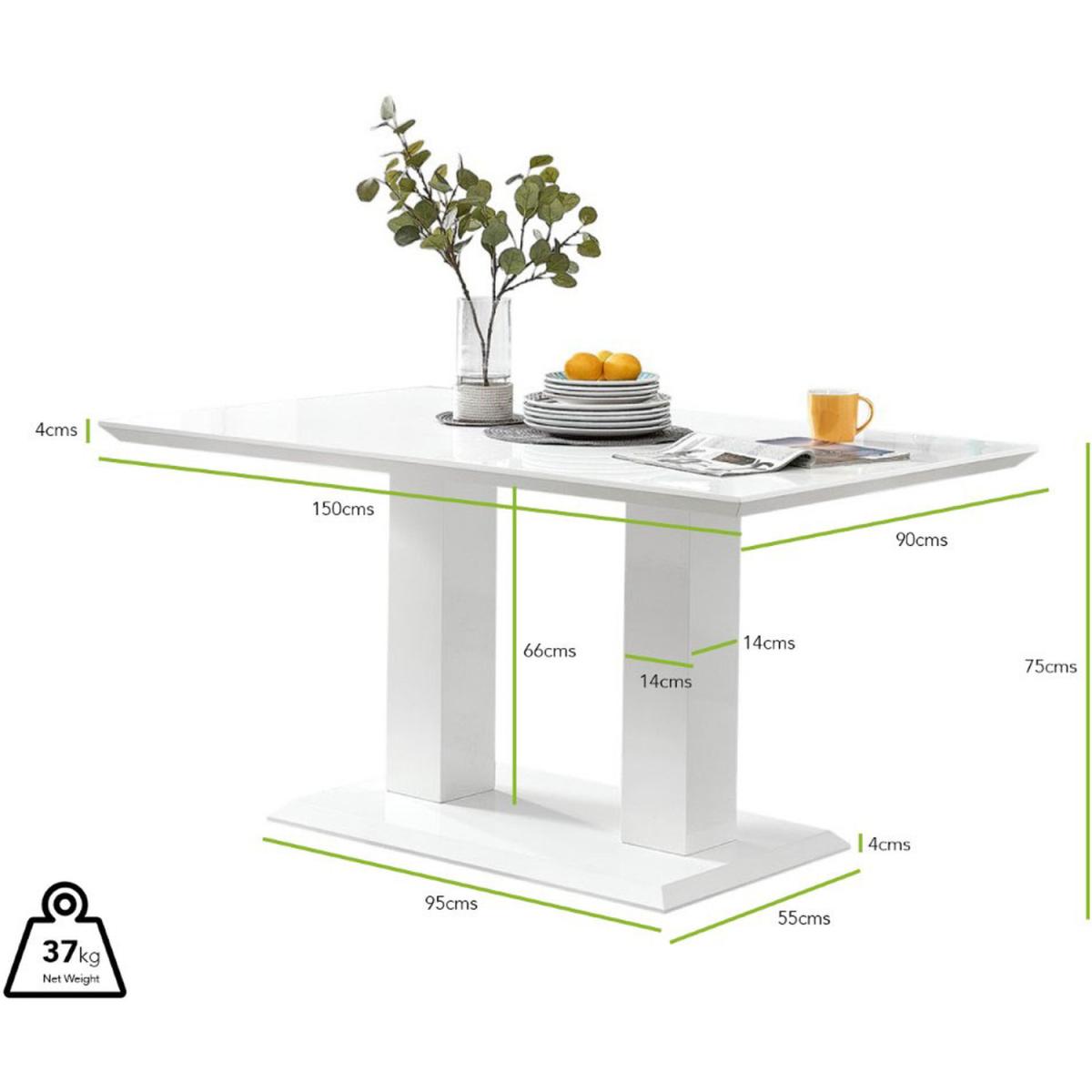 Imperia White High Gloss Dining Table and 6 Milan Chairs Set - Grey – image 6