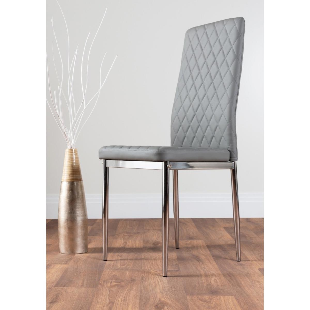 Imperia White High Gloss Dining Table and 6 Milan Chairs Set - Grey – image 7