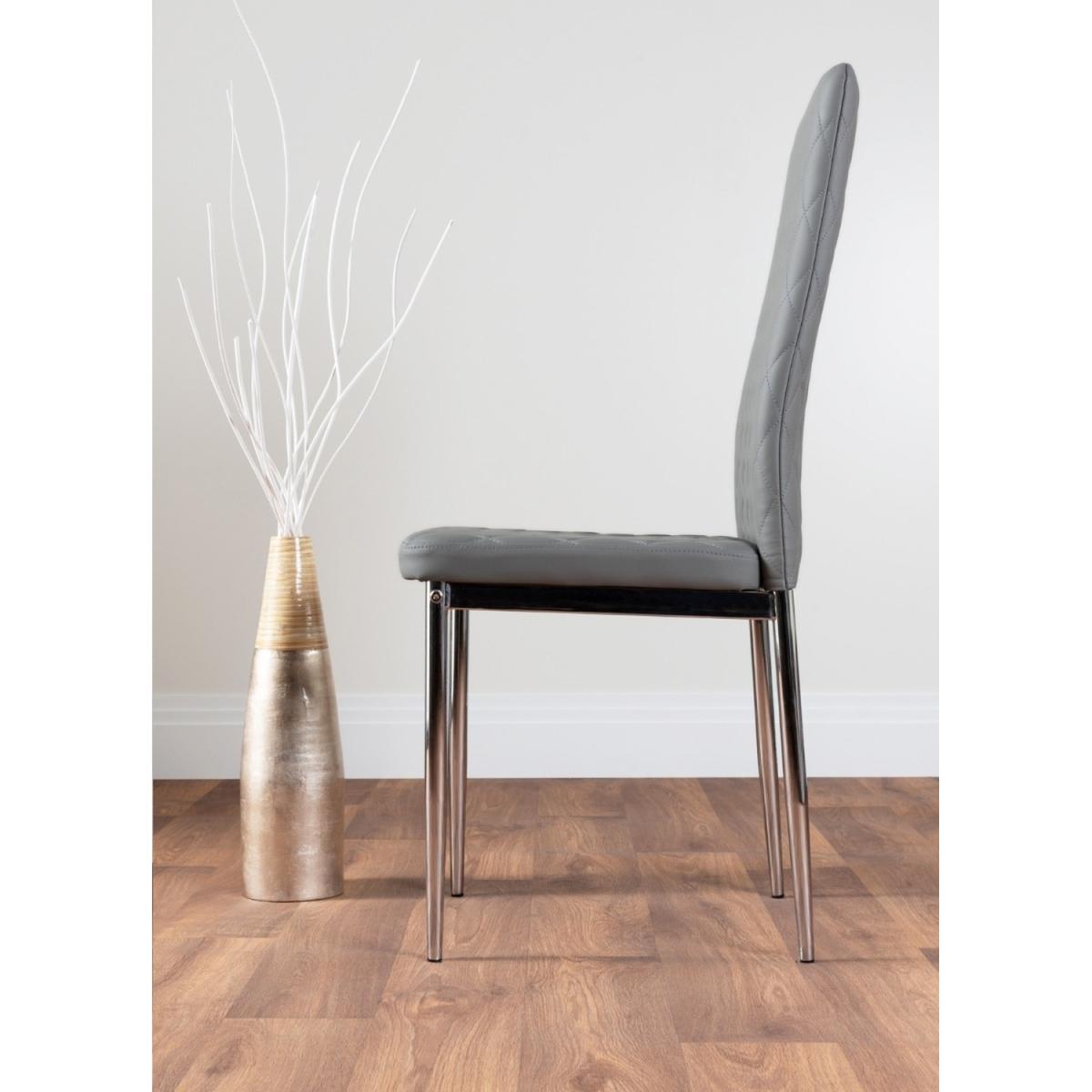 Imperia White High Gloss Dining Table and 6 Milan Chairs Set - Grey – image 9