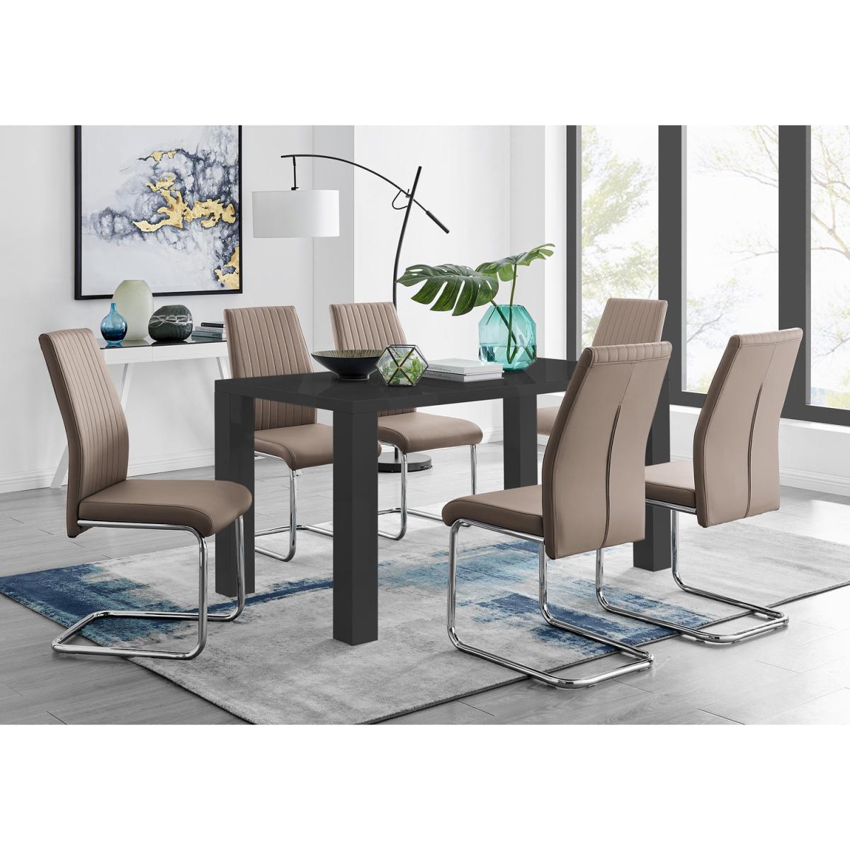 Pivero High Gloss Dining Table and 6 Lorenzo Dining Chairs  - Yellow – image 20
