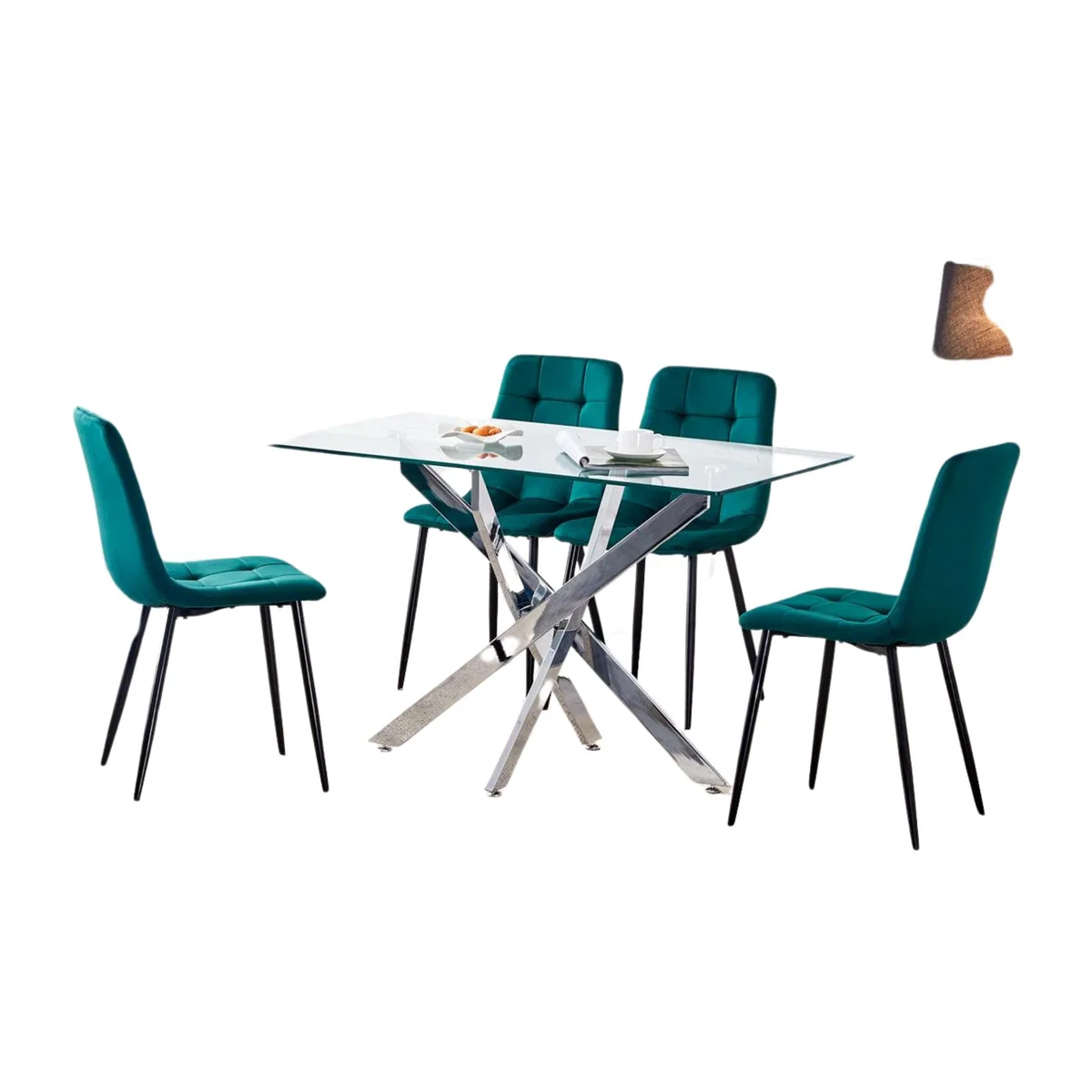 Kosy Koala Maya Dining Set with 4 Chairs - Green