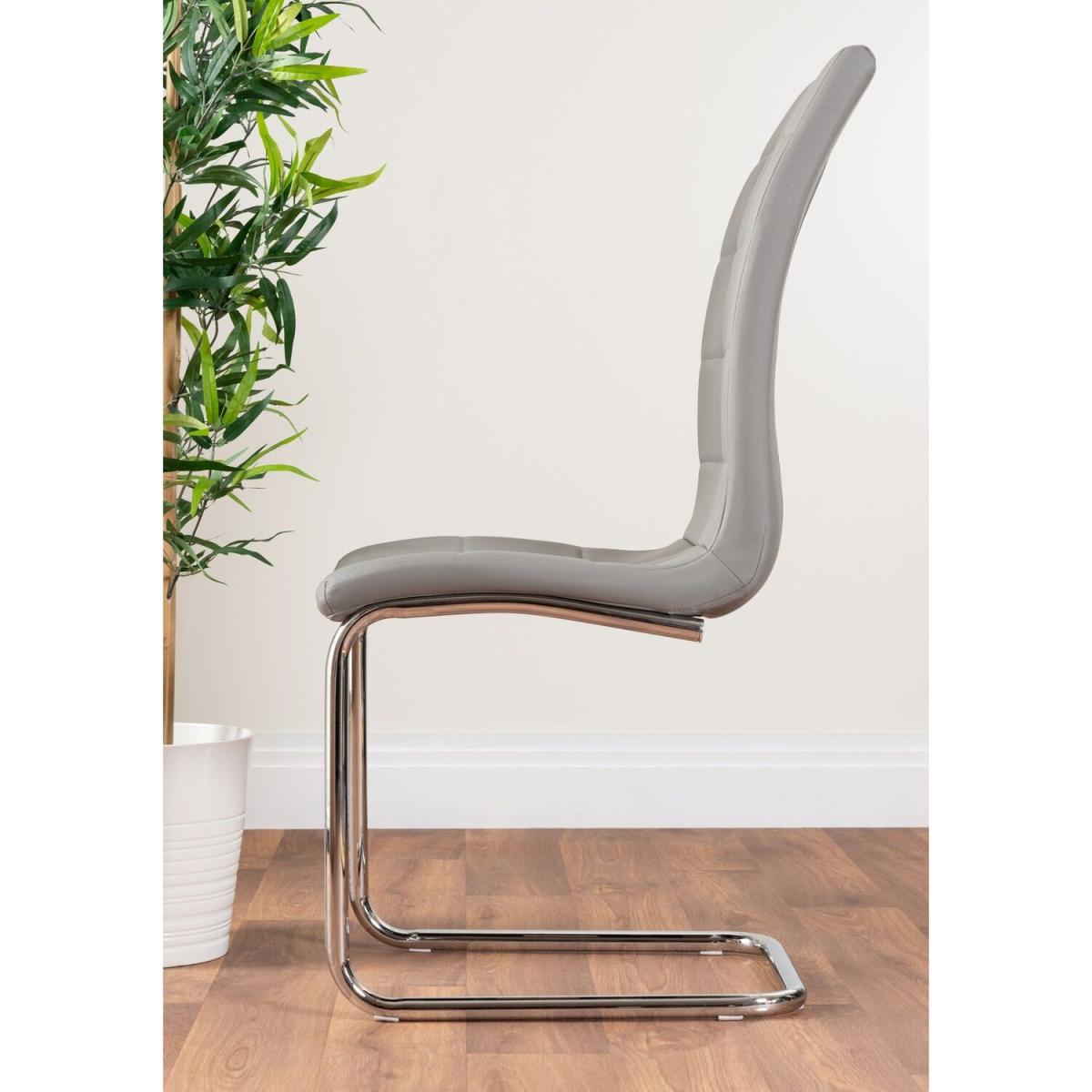 Adley Grey Concrete Effect Storage Dining Table and 4 Murano Chairs - Grey – image 9