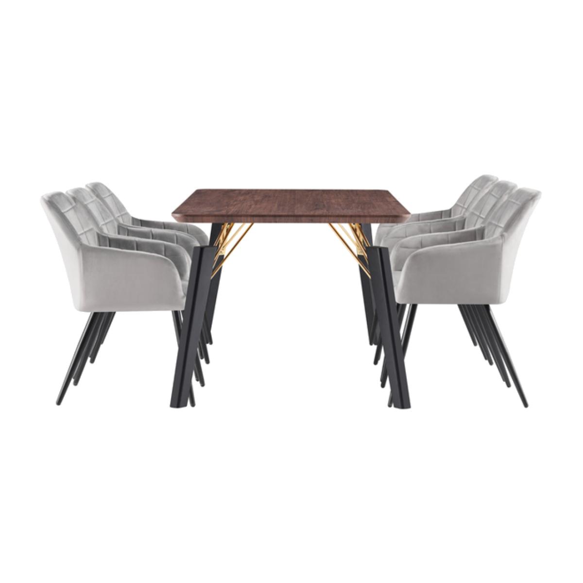 Camden Cosmo LUX Dining Set with a Table and Chairs Set of 6 - Light Grey – image 1