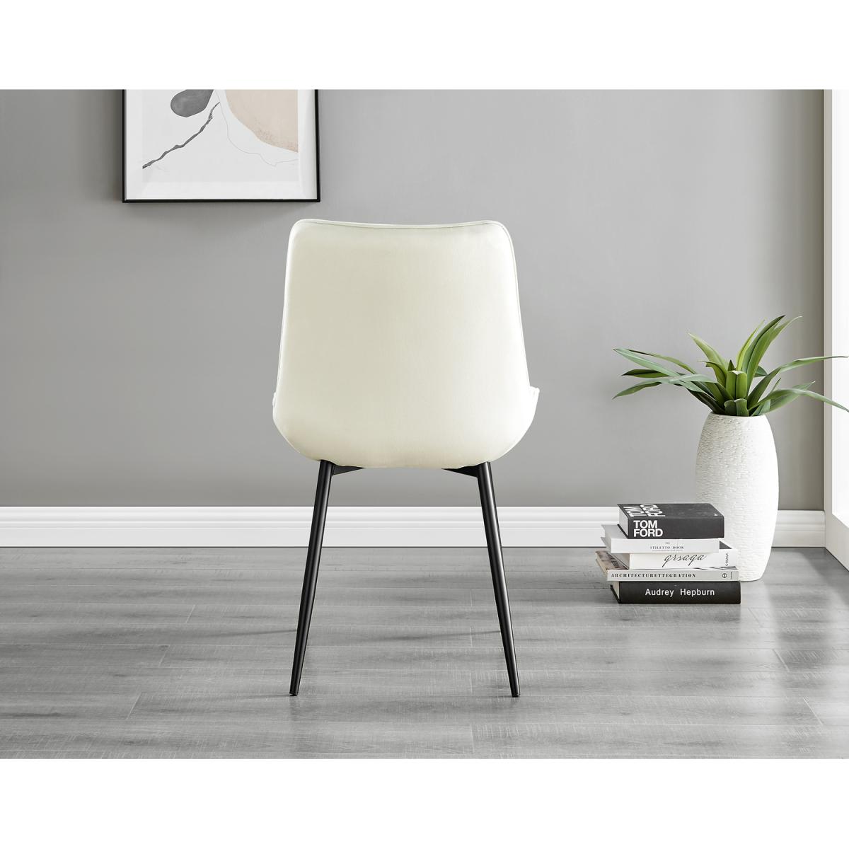 Giovani 4 Black Dining Table and 4 Pesaro Black Leg Chairs - Silver – image 11