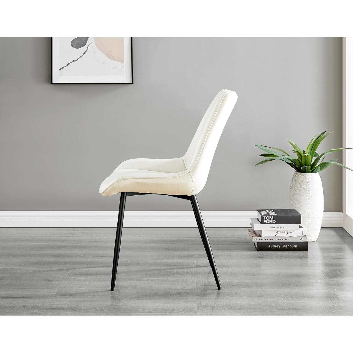 Giovani 4 Black Dining Table and 4 Pesaro Black Leg Chairs - Silver – image 9