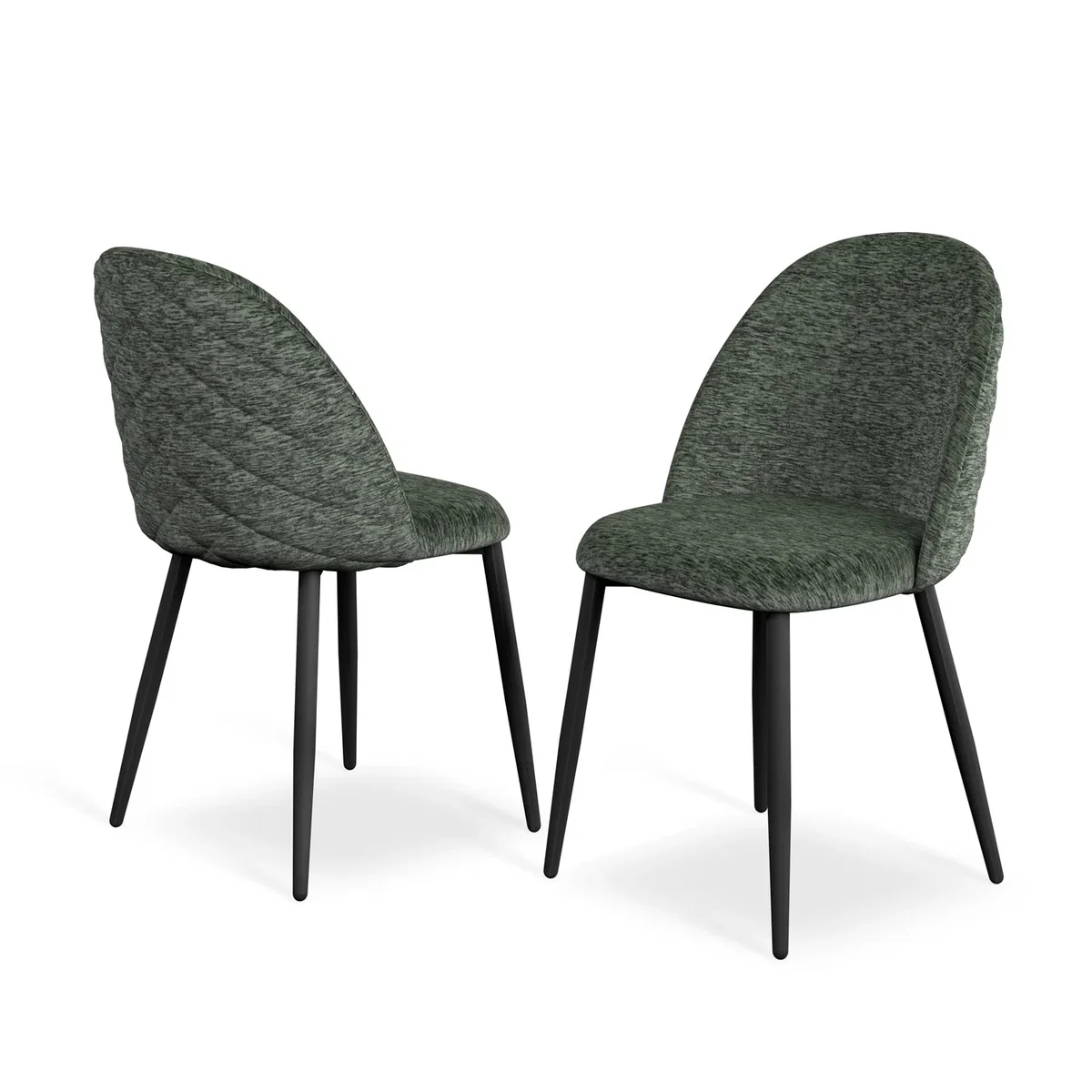 Aria Black Top Rectangle Dining Table and 4 Raye Velvet Chairs - Beige - Green – image 5