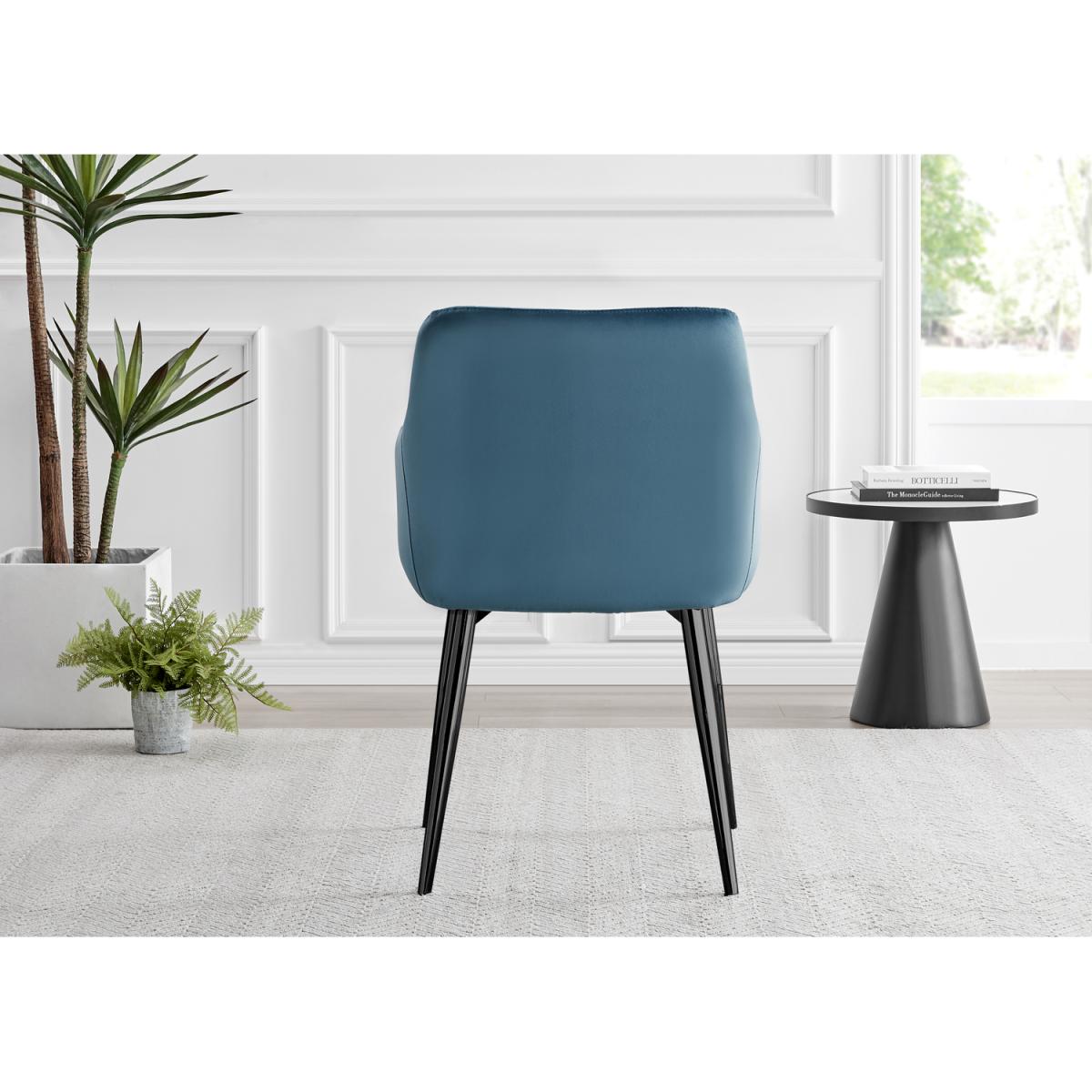 Leonardo Black Leg Glass Dining Table with 4 Calla Black Leg Chairs - Mustard – image 14
