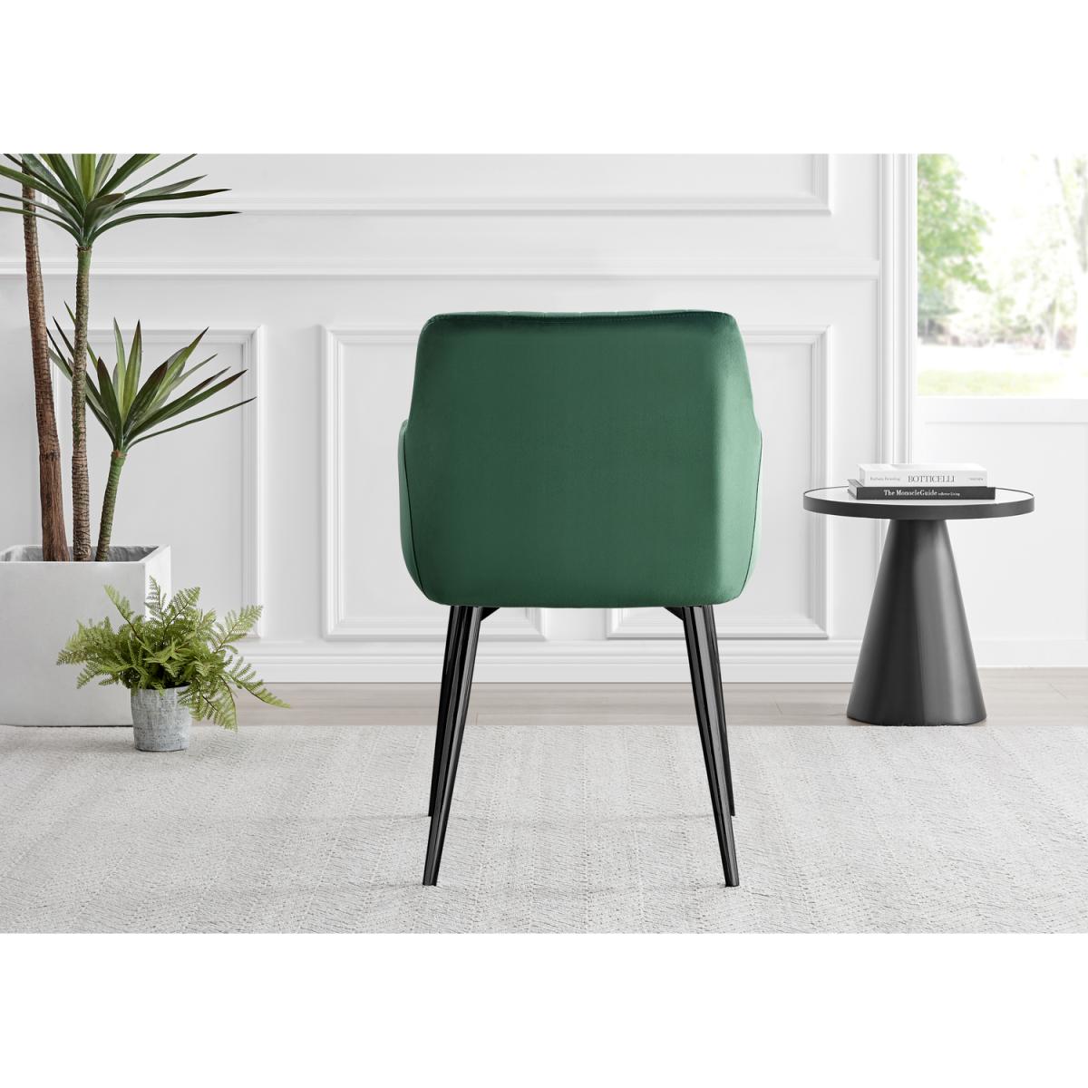 Leonardo Black Leg Glass Dining Table with 4 Calla Black Leg Chairs - Mustard – image 21