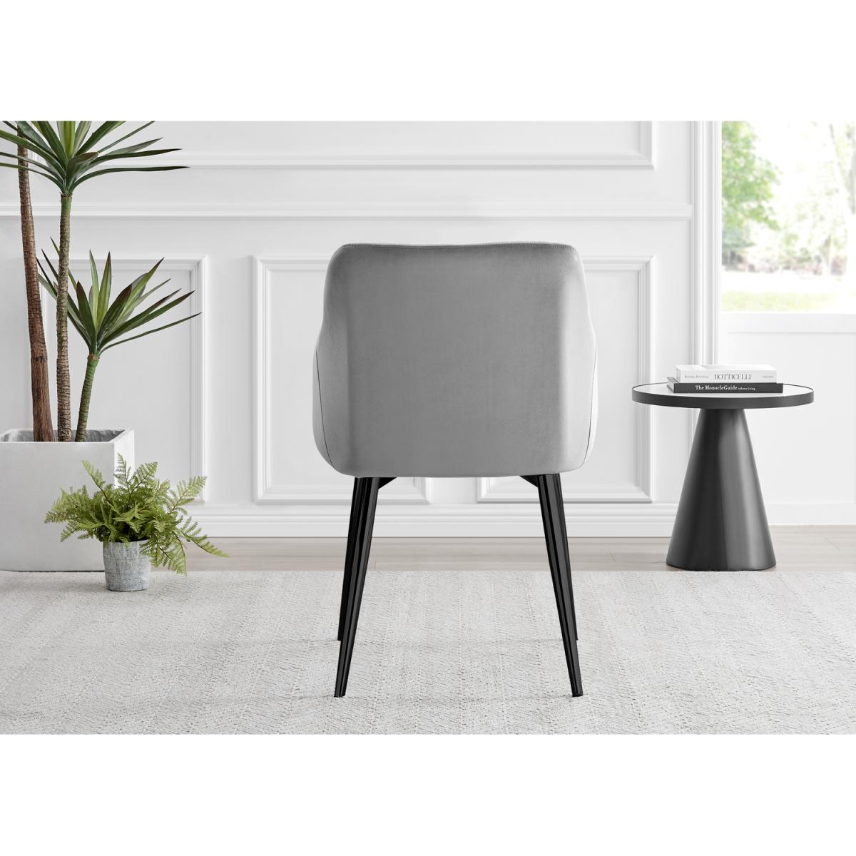 Leonardo Black Leg Glass Dining Table with 4 Calla Black Leg Chairs - Mustard – image 28