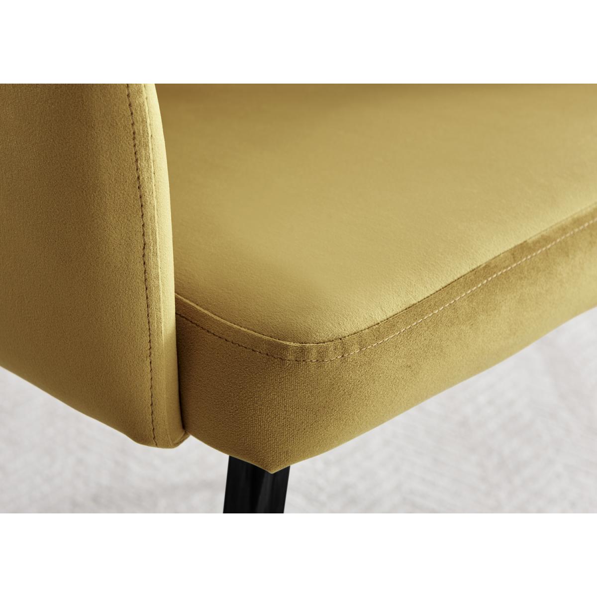 Leonardo Black Leg Glass Dining Table with 4 Calla Black Leg Chairs - Mustard – image 36