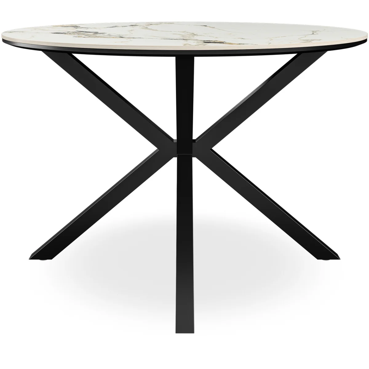 Calne Calcutta Gold Table W Blk Leg+ Myla Linen Dining Chair Set Of 4 - Grey – image 2
