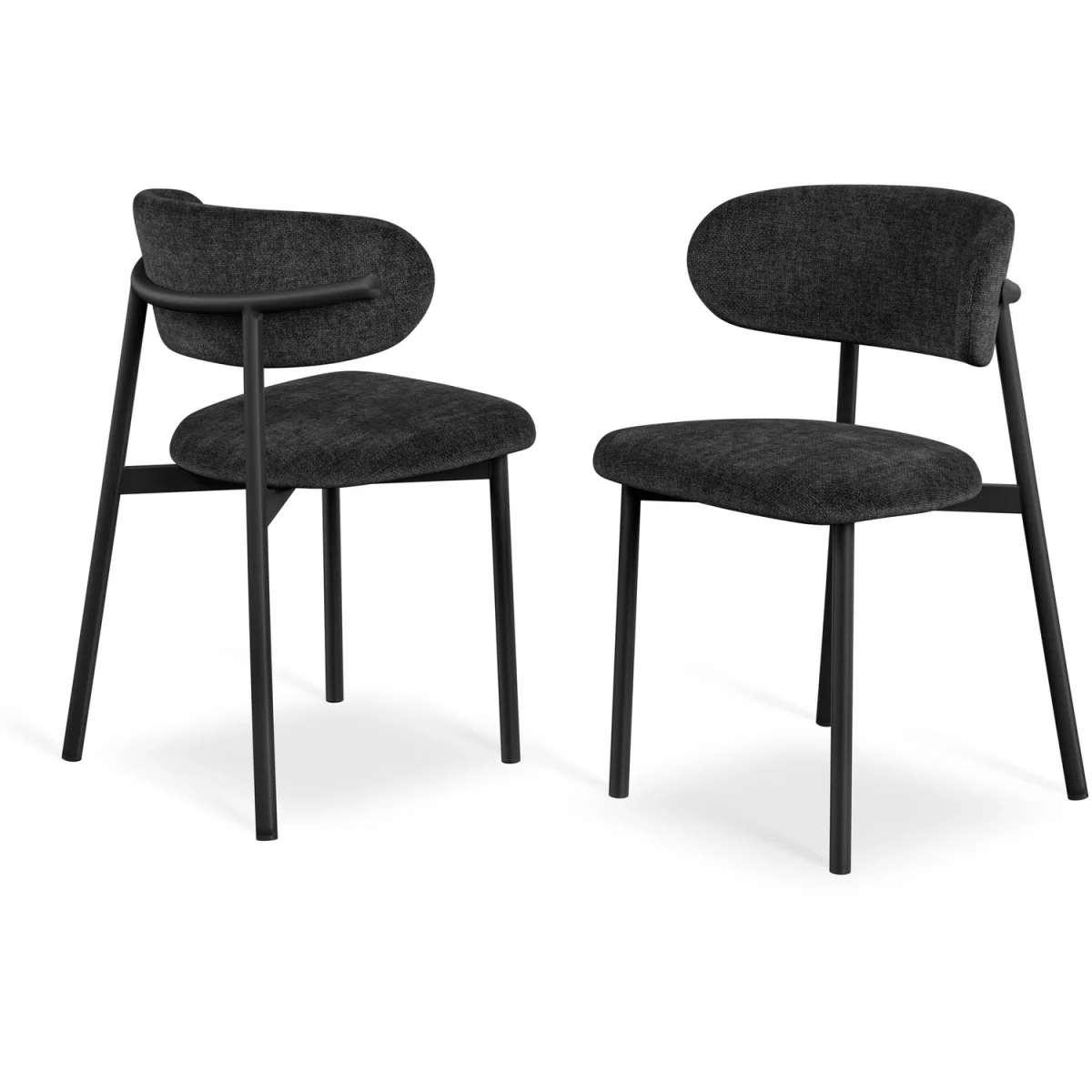 Calne Calcutta Gold Table W Blk Leg+ Myla Linen Dining Chair Set Of 4 - Grey – image 11
