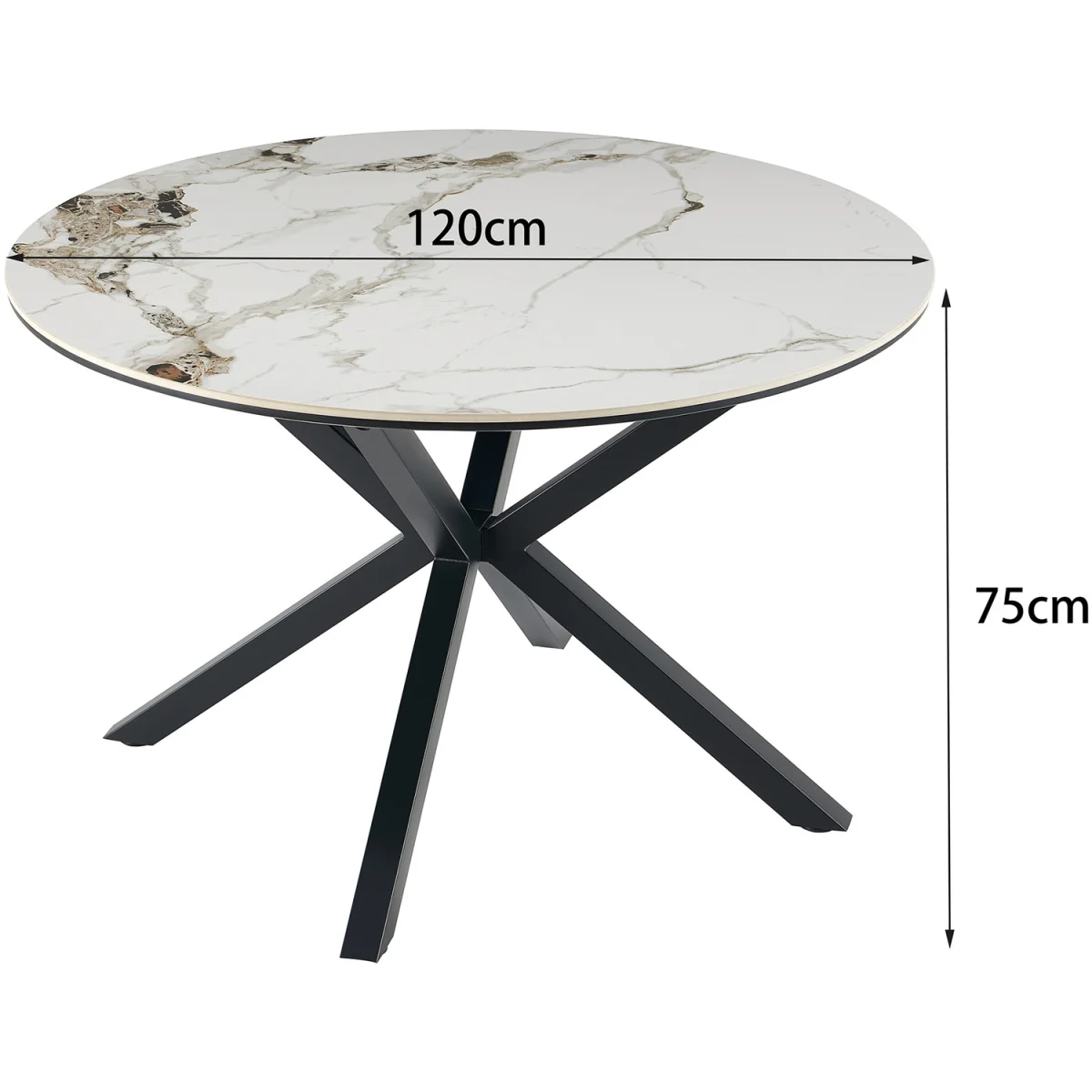 Calne Calcutta Gold Table W Blk Leg+ Myla Linen Dining Chair Set Of 4 - Grey – image 5