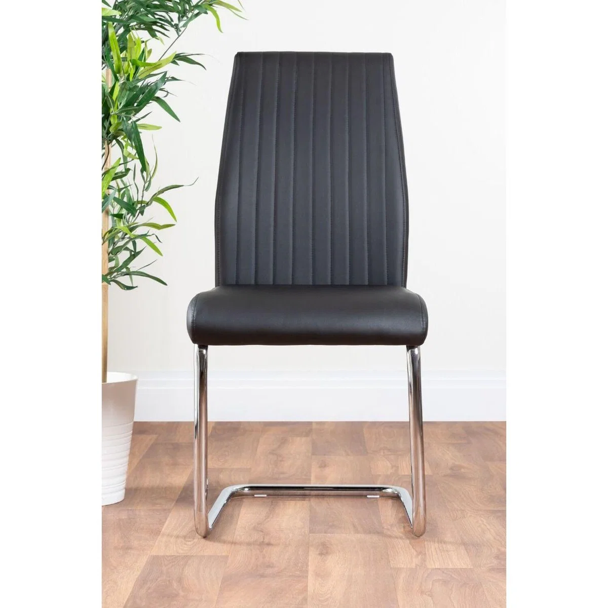 Novara White Marble Effect 120cm Dining Table 4 Lorenzo Chairs - Black – image 9